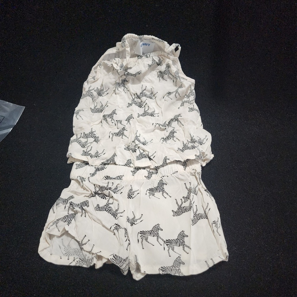 Old Navy Kids 3T Zebra Print Tank Top Shorts‎ Pajama Set Sleepwear